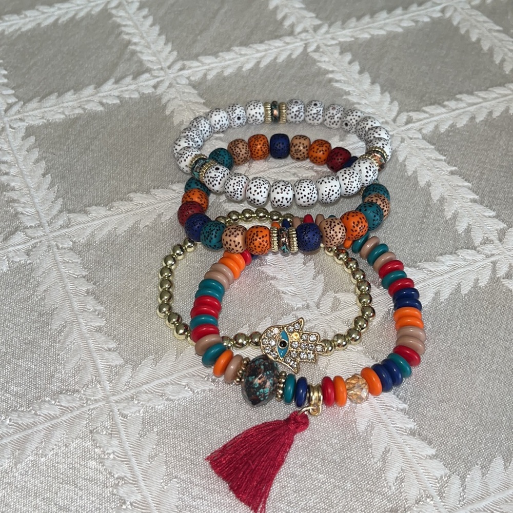 New Boho stackable stretch bead bracelets. (4) - Picture 2 of 4